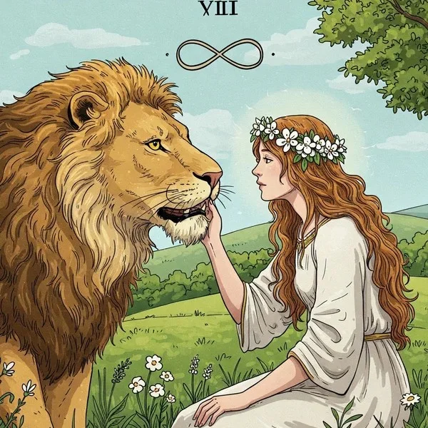 Strength tarot card depicting inner power and resilience.