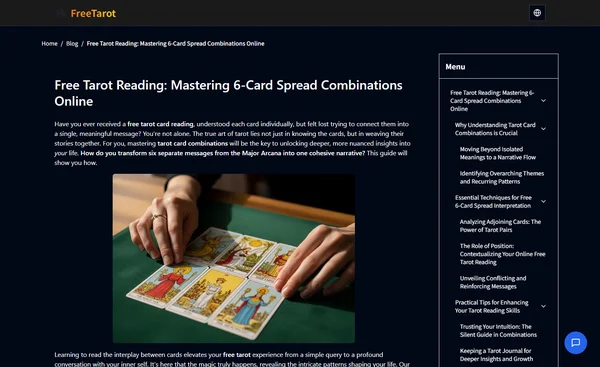 Free Tarot Reading: Mastering 6-Card Spread Combinations Online