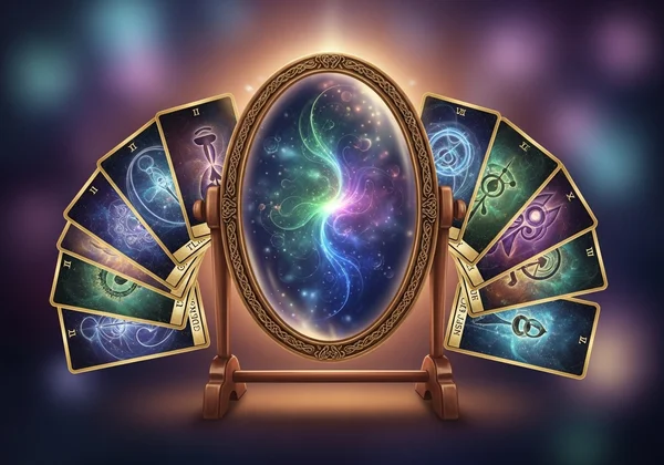 Tarot cards reflecting a person's inner psyche like a mirror.