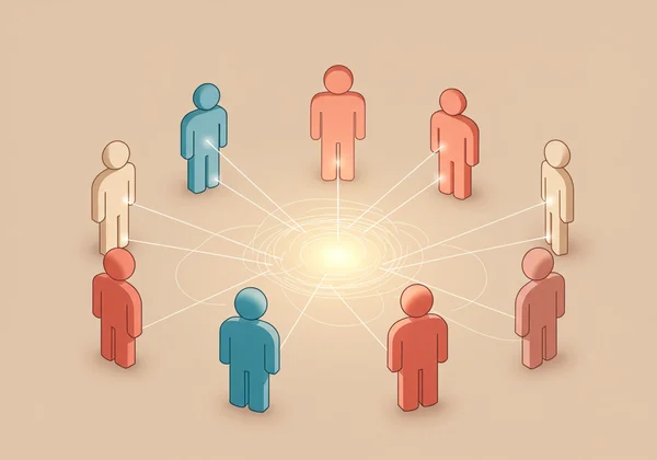 Diverse community in supportive discussion