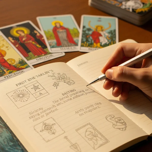Journaling tarot insights for reflection and learning.