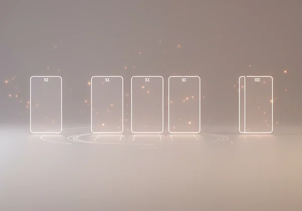 A digital rendering of a 6-card tarot spread.